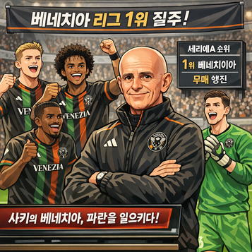 베네치아 아리고 사키 감독, 세리에A리그를 지배하다.